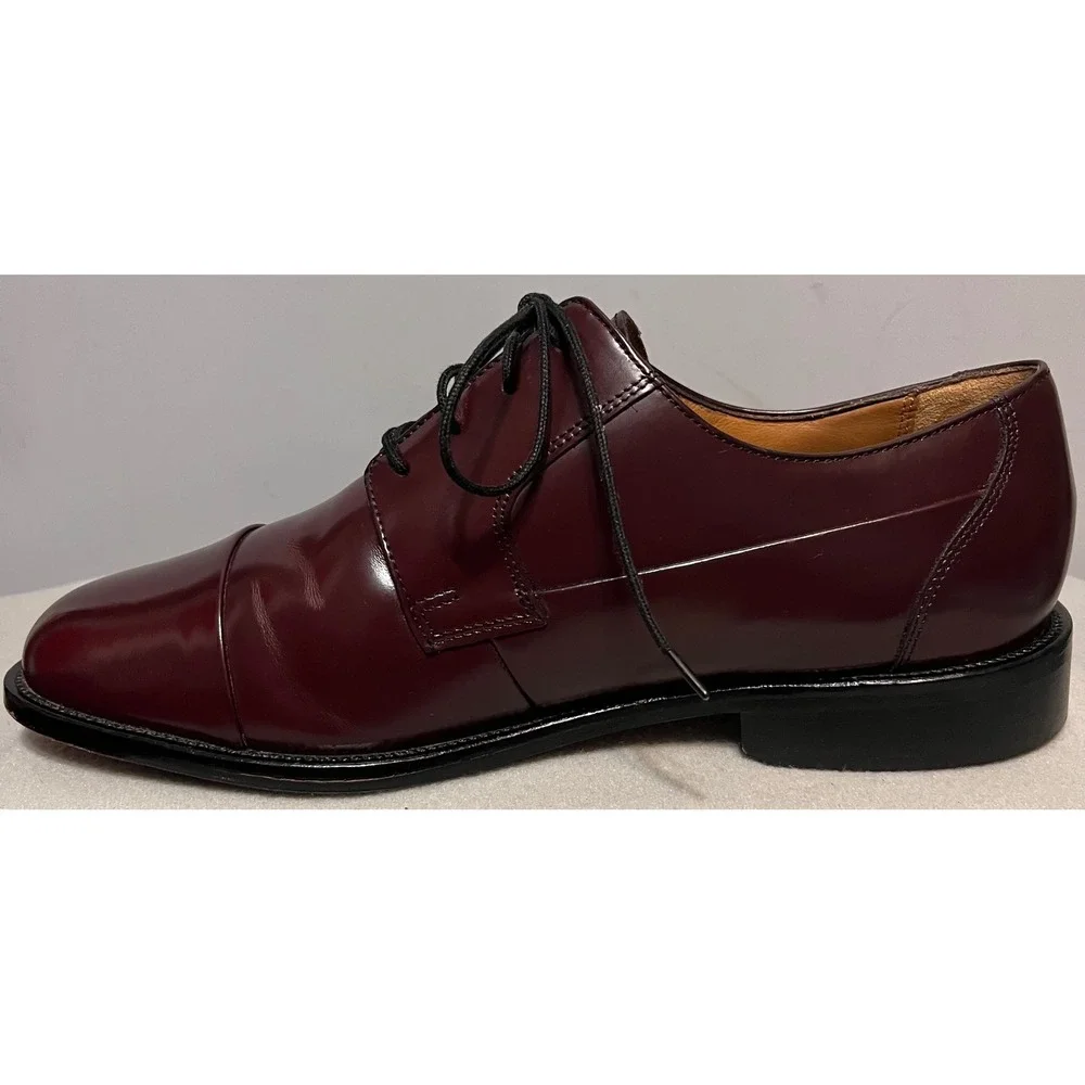 Bostonian Mens Brown Leather Cap Toe Tahoe Dress Shoes 25039 Lace Up Sz 10W‎